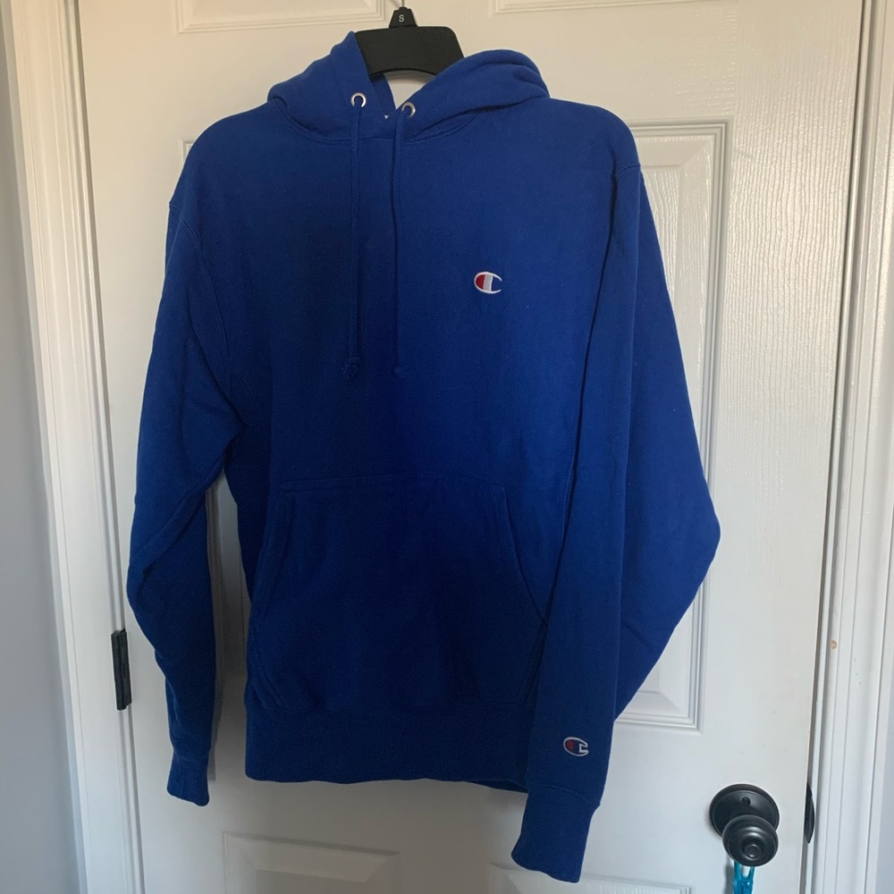blue champion hoodie